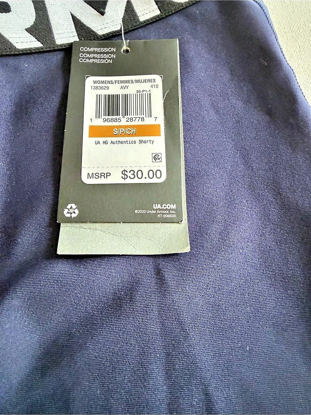 Under Armour HeatGear Compression Shorty in Blue Small NWT - Picture 9 of 11